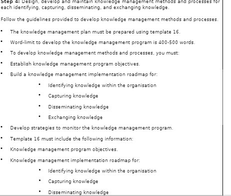  Step 4: Design, develop and maintain knowledge management methods and processes