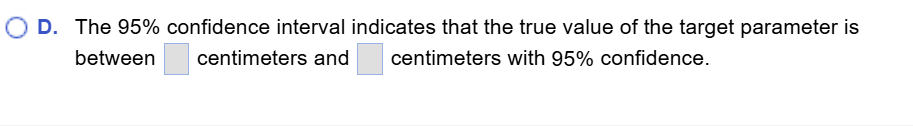 a standard deviation of s =0.14. Use this information to complete parts
