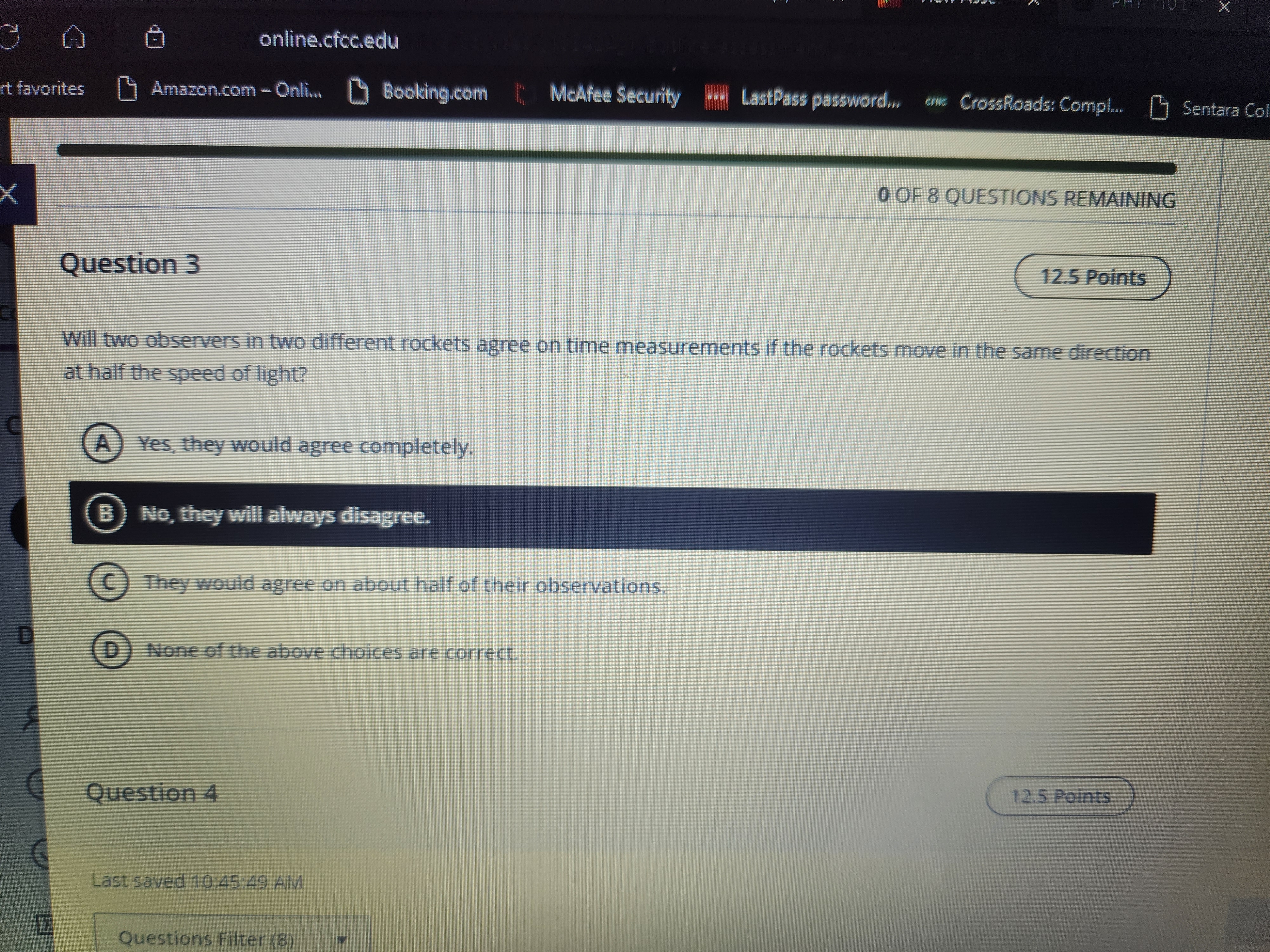 online.cfcc.edu it favorites Amazon.com - Onli... Booking.com [ Mcafee Security LastPass