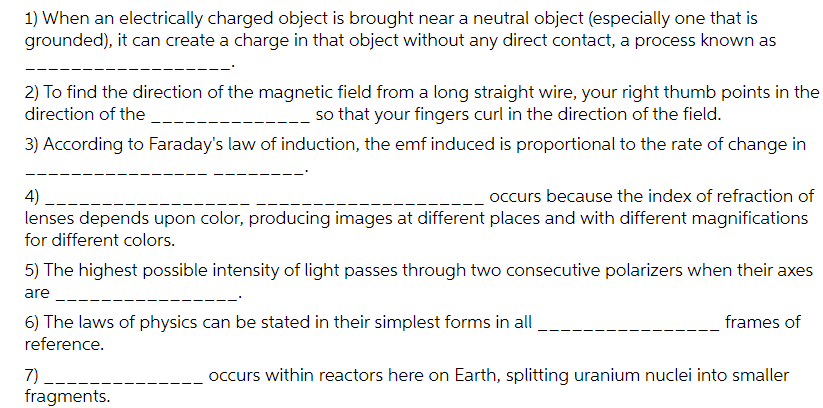 with explanation 1] When an electrically charged object is brought near a