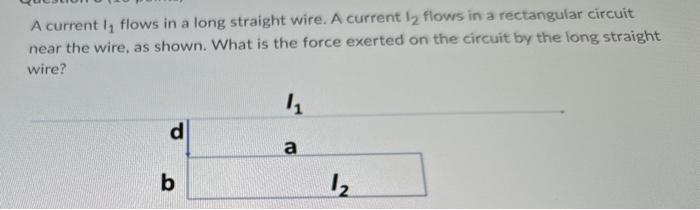  A current I, flows in a long straight wire. A current