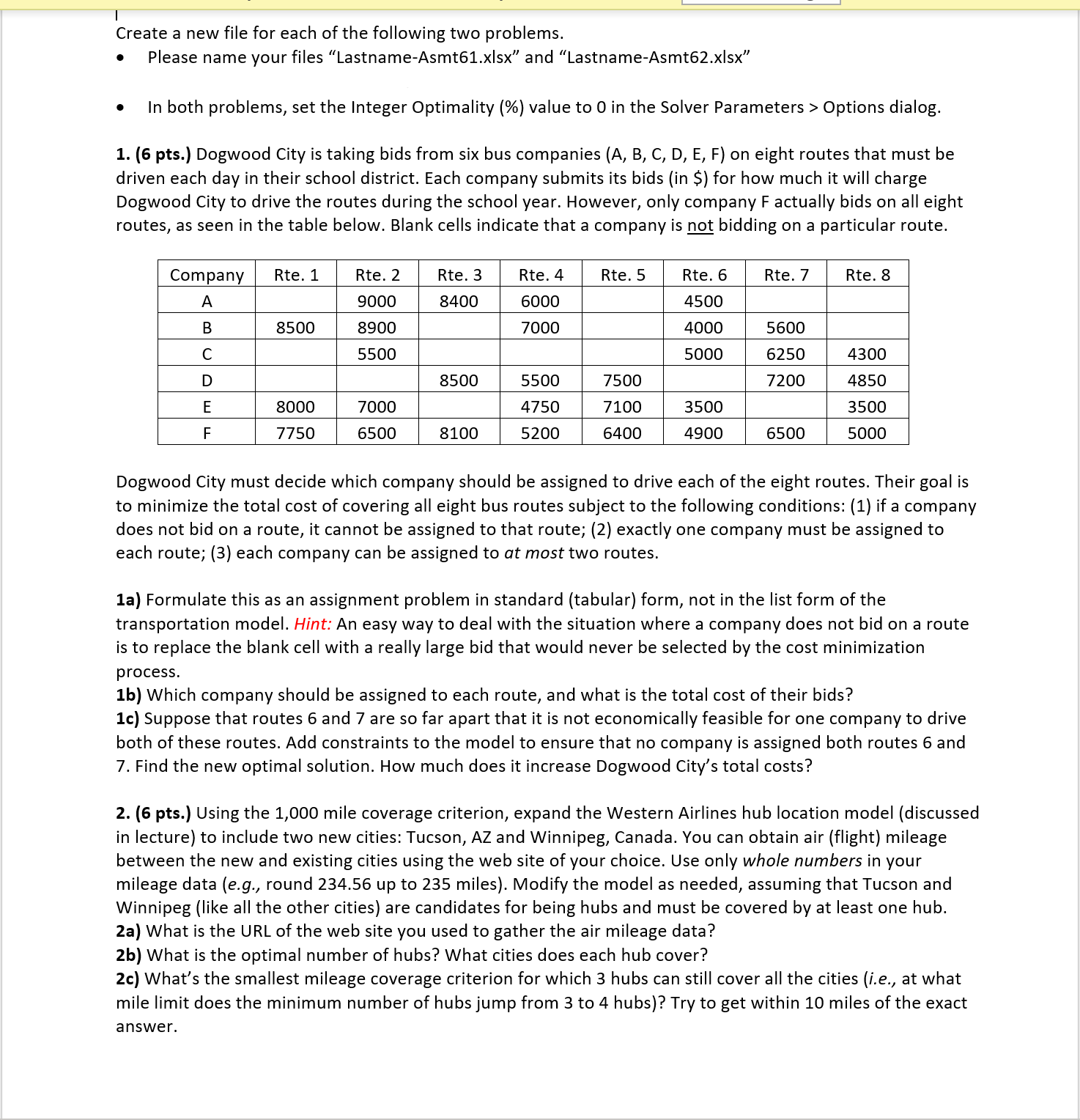 I need help solving problems using Excel spreadsheet with the provided information.