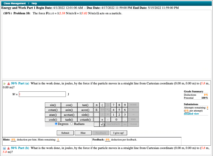 11:59:00 PM (10%) Problem 8: An engineer has modeled the magnitude of