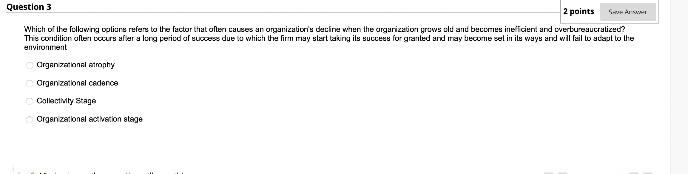 declining, despite deteriorating performance and symptoms of organizational decline. In fact, leaders