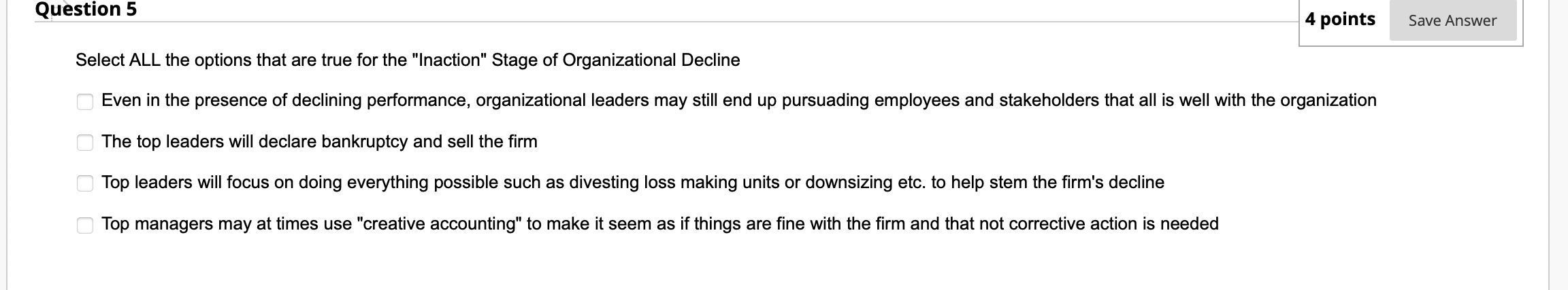that all is well with the rm. True False Question 2 2
