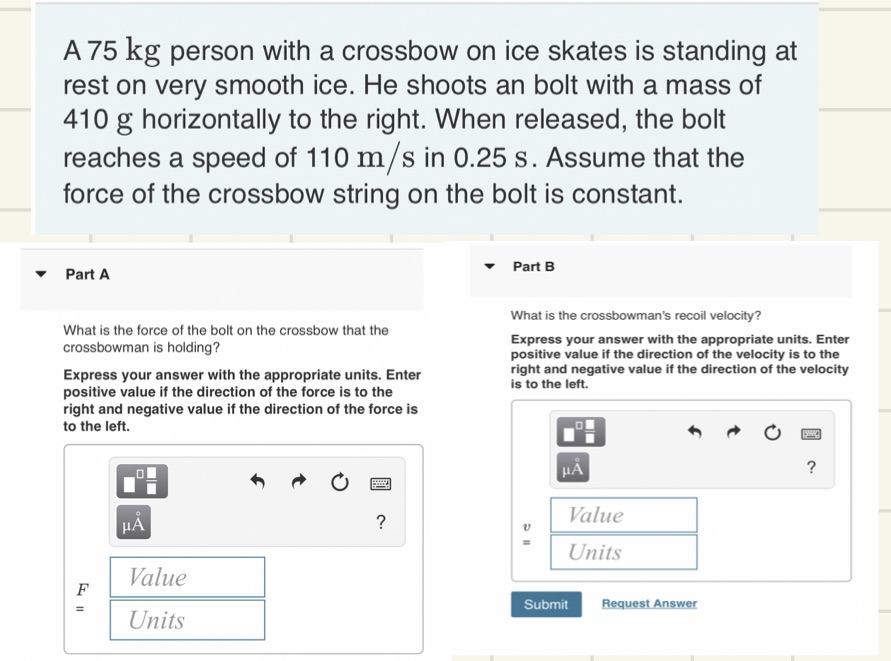 Show how to do each problem A 75 kg person with a