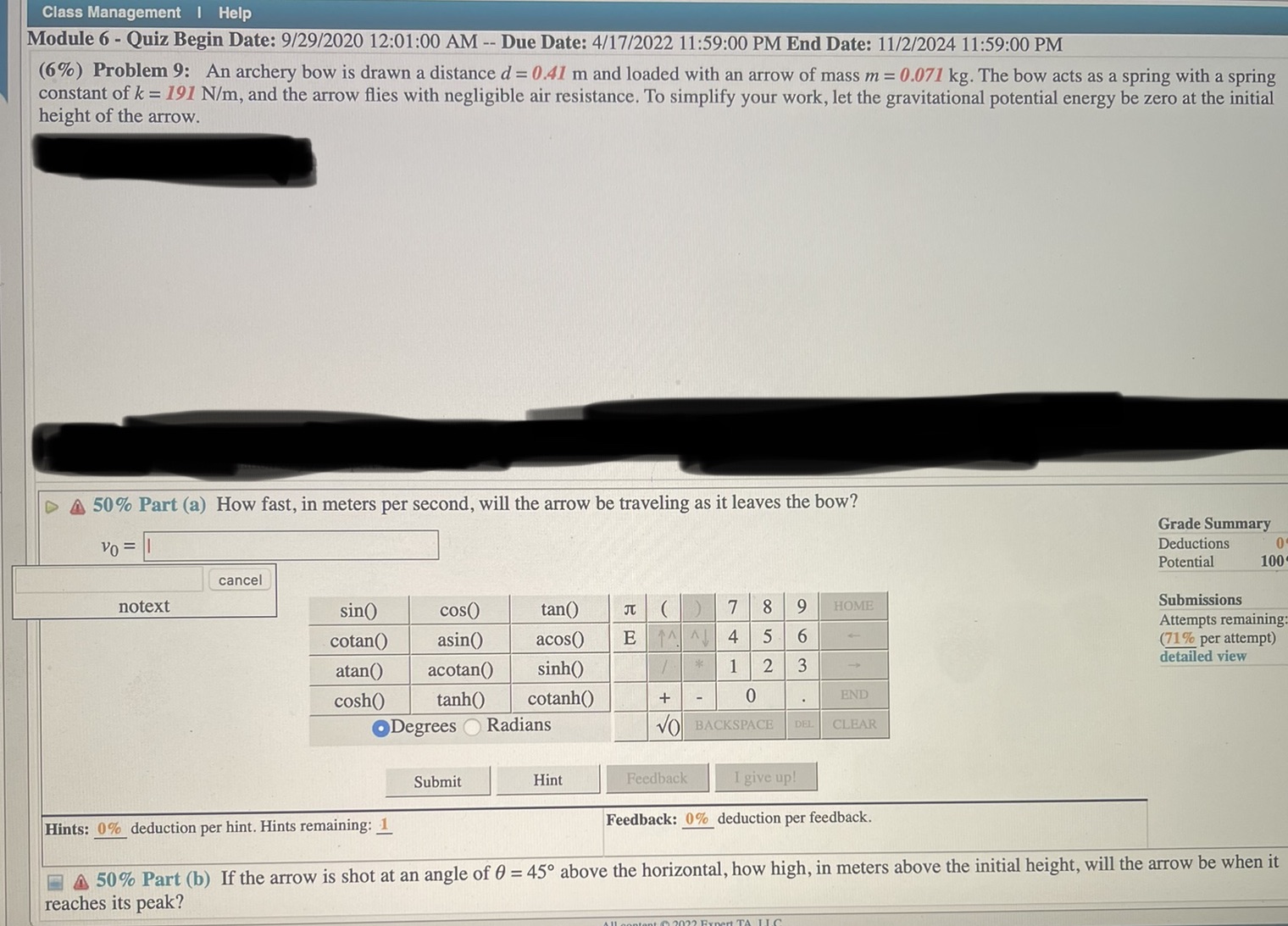  Class Management | Help Module 6 - Quiz Begin Date: 9/29/2020