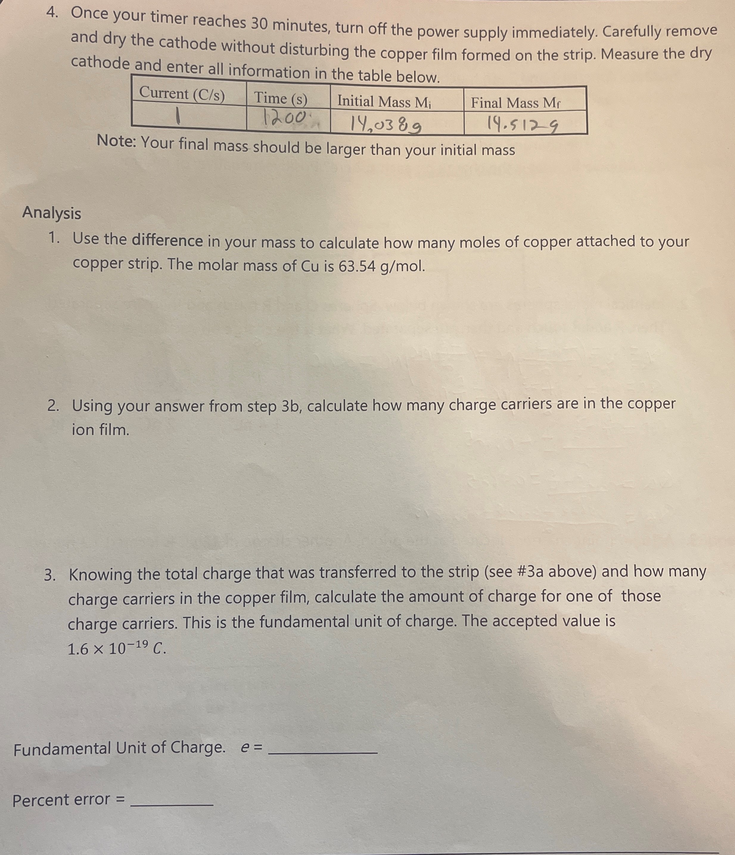 number of atoms. Avogadro's number says that there is 6.02 x 1023