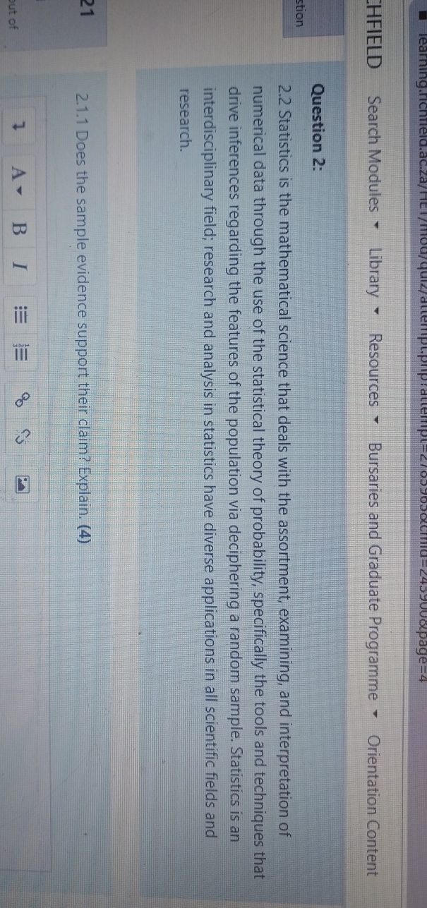  CHFIELD Search Modules * Library * Resources " Bursaries and Graduate