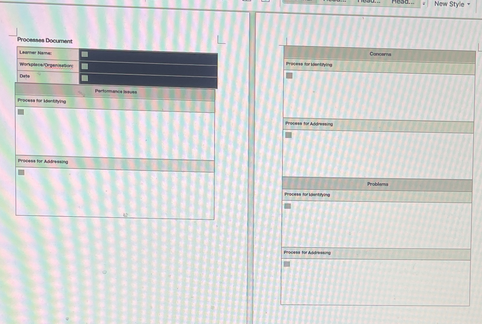 BSBTWK502 Manage team effectiveness Develop processes for performance issues, concerns and performance