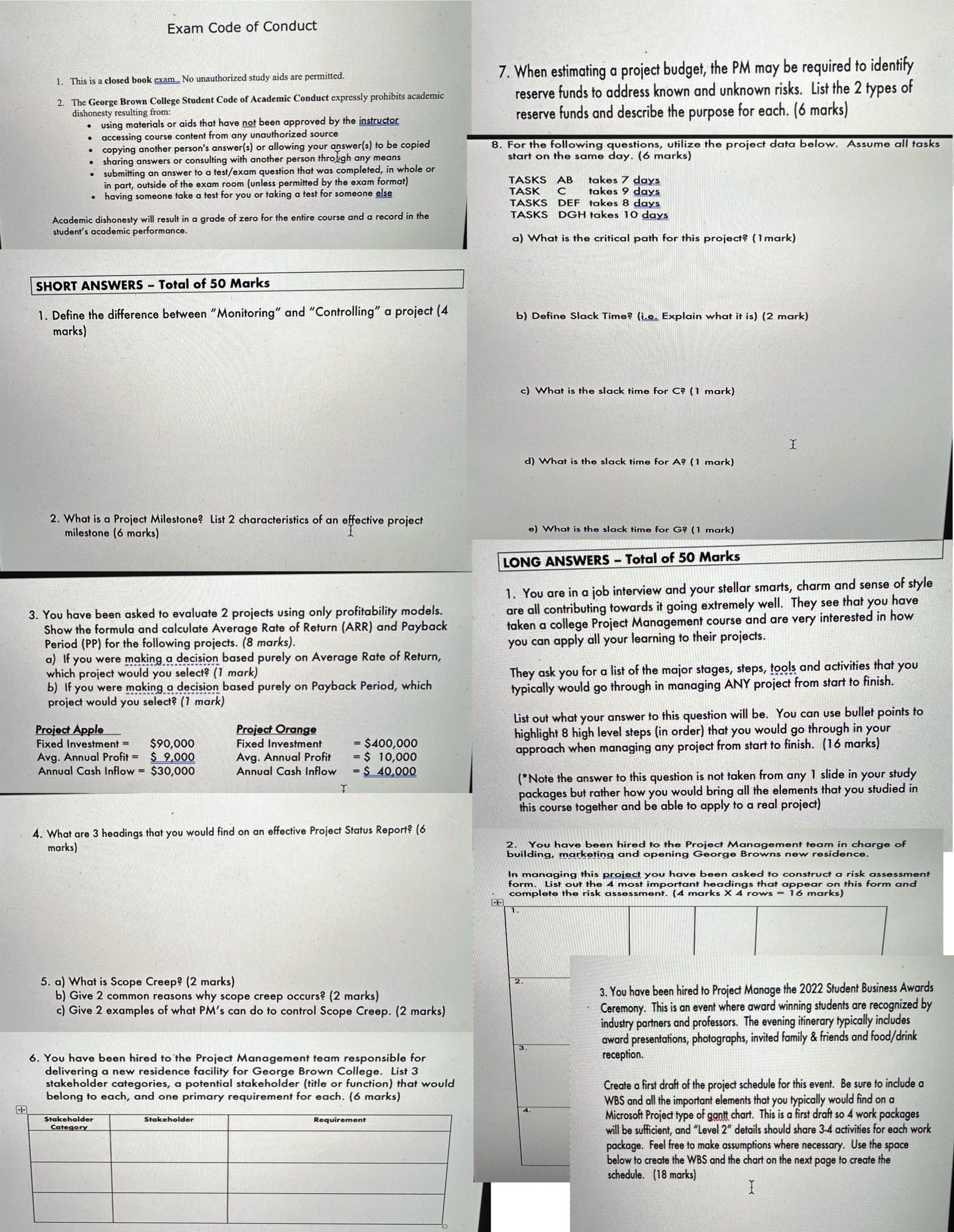 Every answer very impoprtant please must be correct thanks Exam Code of