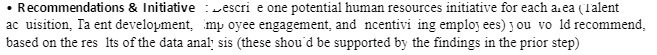  . Recommendations & Initiative :descri e one potential human resources initiative