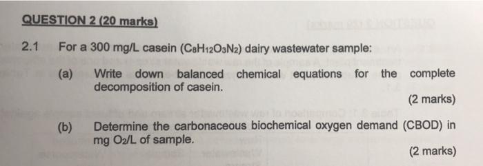 How do I do 2.1 (a) and (b) ? QUESTION 2 (20
