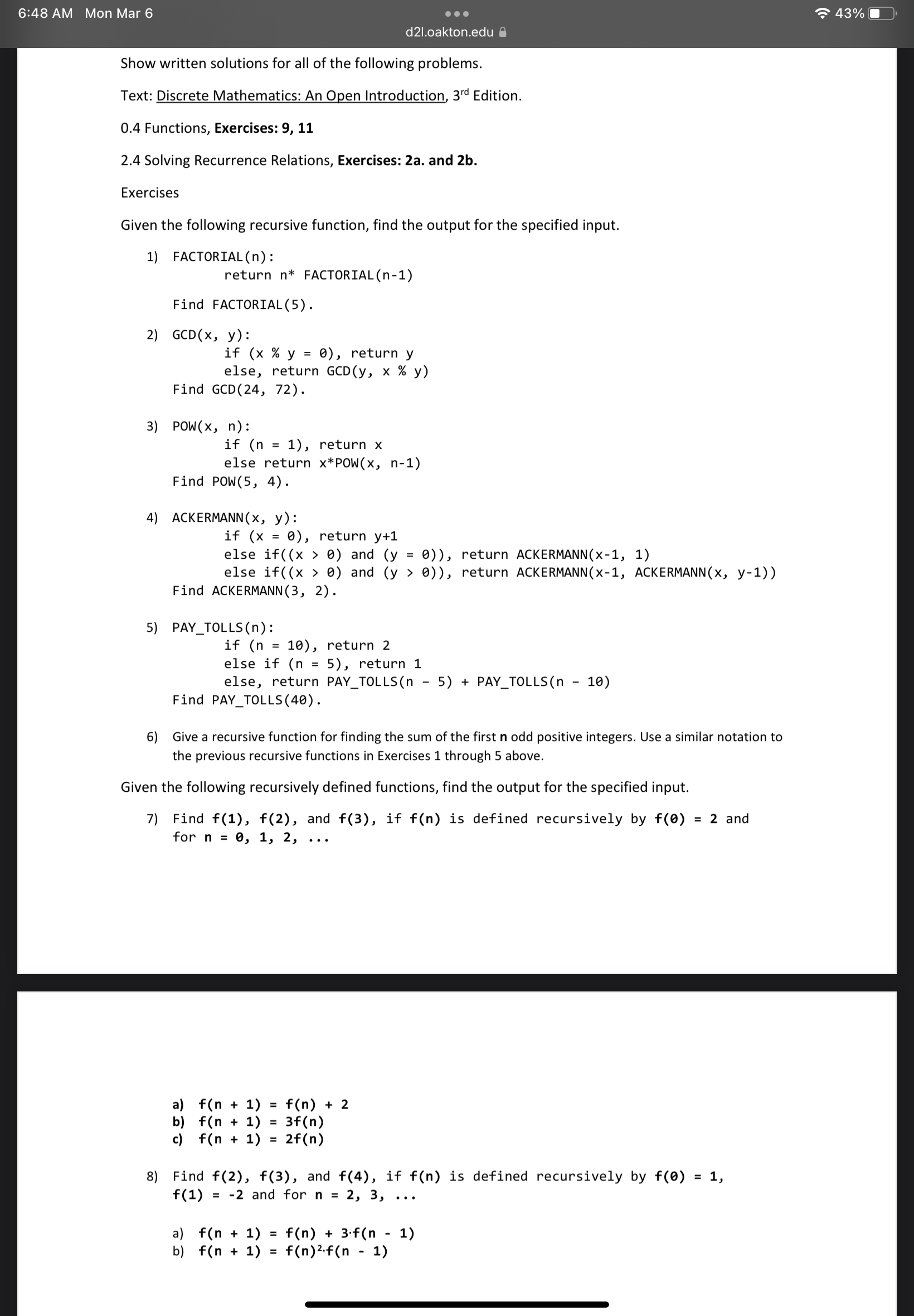 Bookhttps://discrete.openmathbooks.org/pdfs/dmoi3-tablet.pdf 6:48 AM Mon Mar 6 43% d21.oakton.edu a Show written solutions