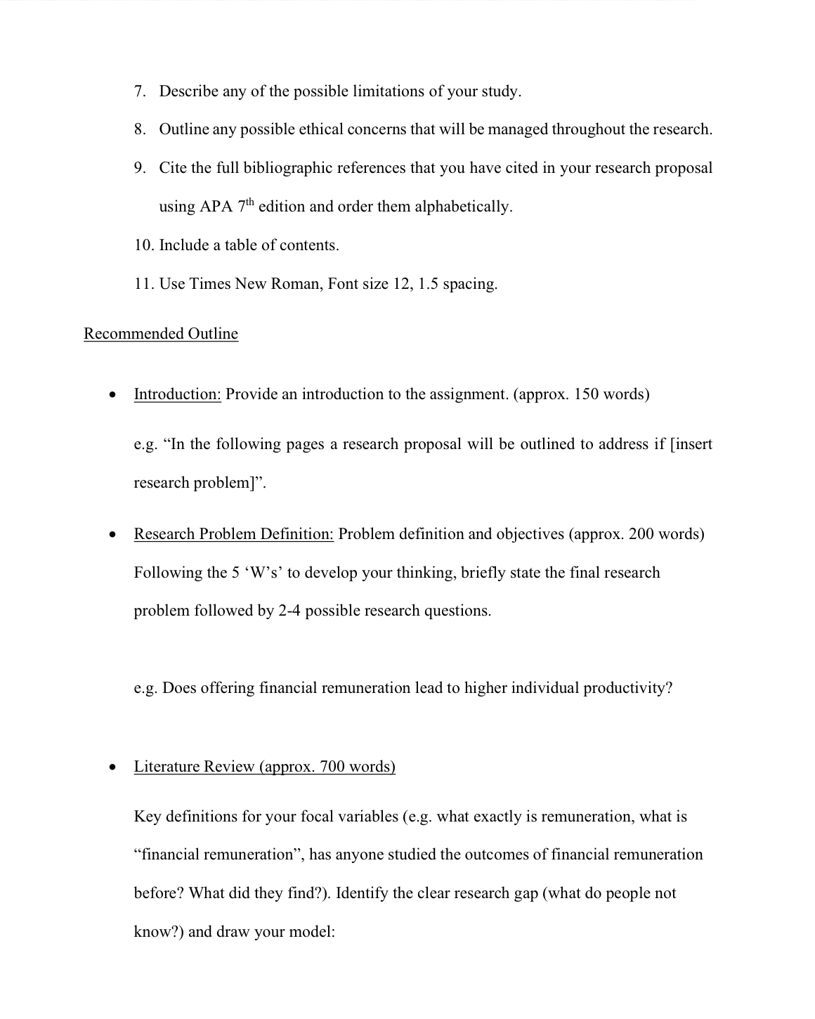 understanding of research methods and apply that learning to real world problems.