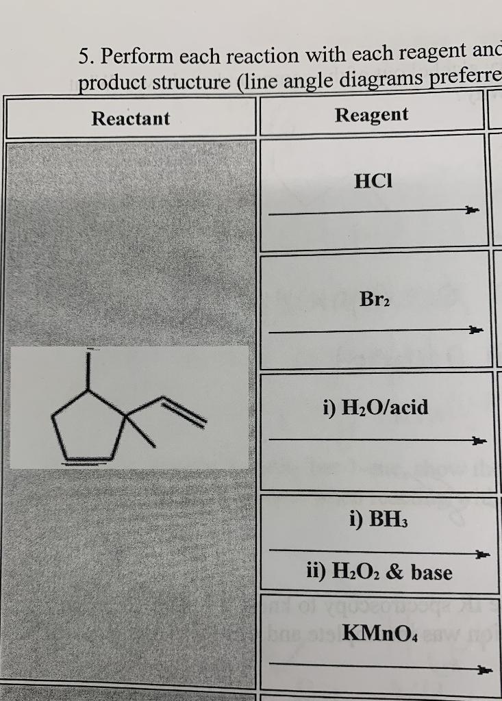 5. Perform each reaction with each reagent an