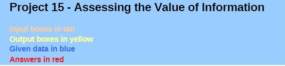 Project 15 - Assessing the Value of Information Input boxes in