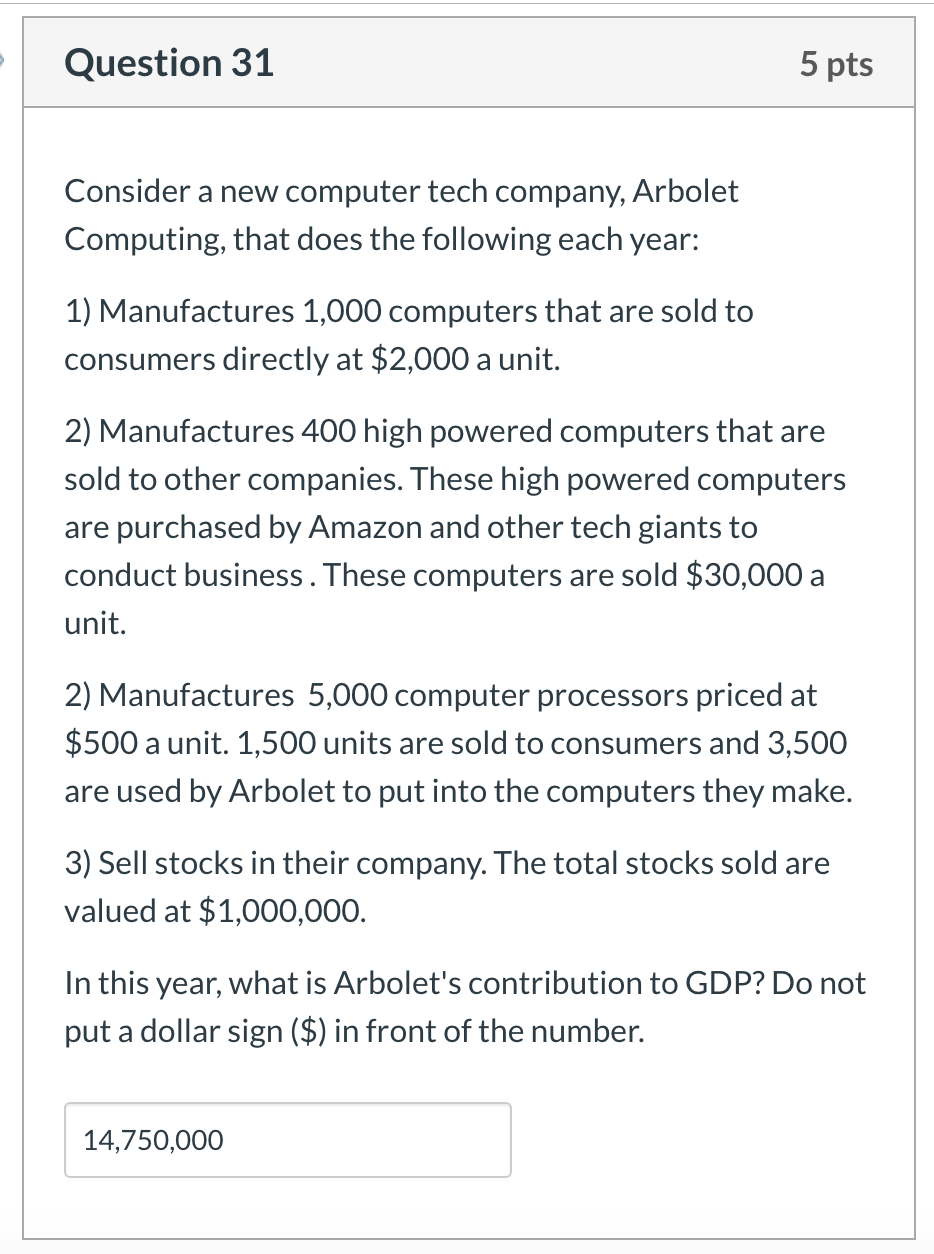 need to double check answer! Question 31 5 pts Consider a new