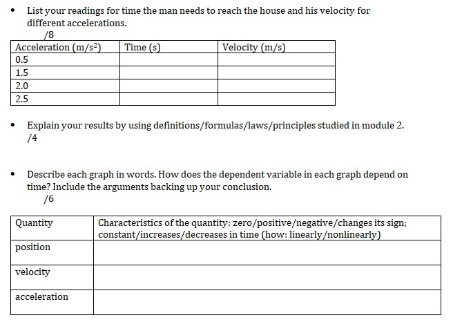 a person back and forth and look at the resulting position, velocity,