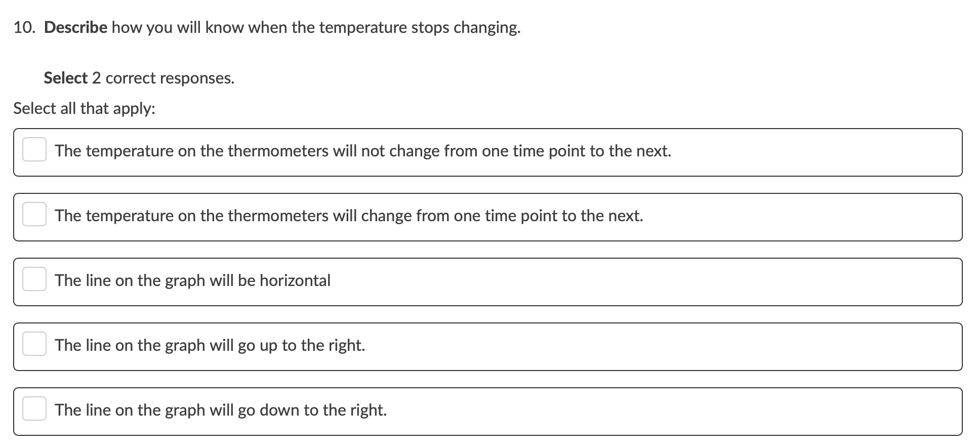 corresponds to the picture of the thermometer as it is moved to