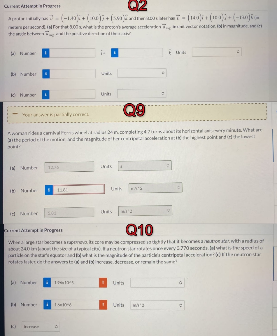 I need solve this assignment Current Attempt in Progress Q2 A proton