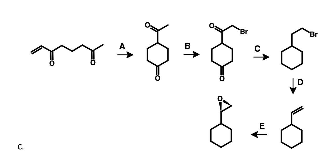 Give reagents? Br Br A gryn --- E C
