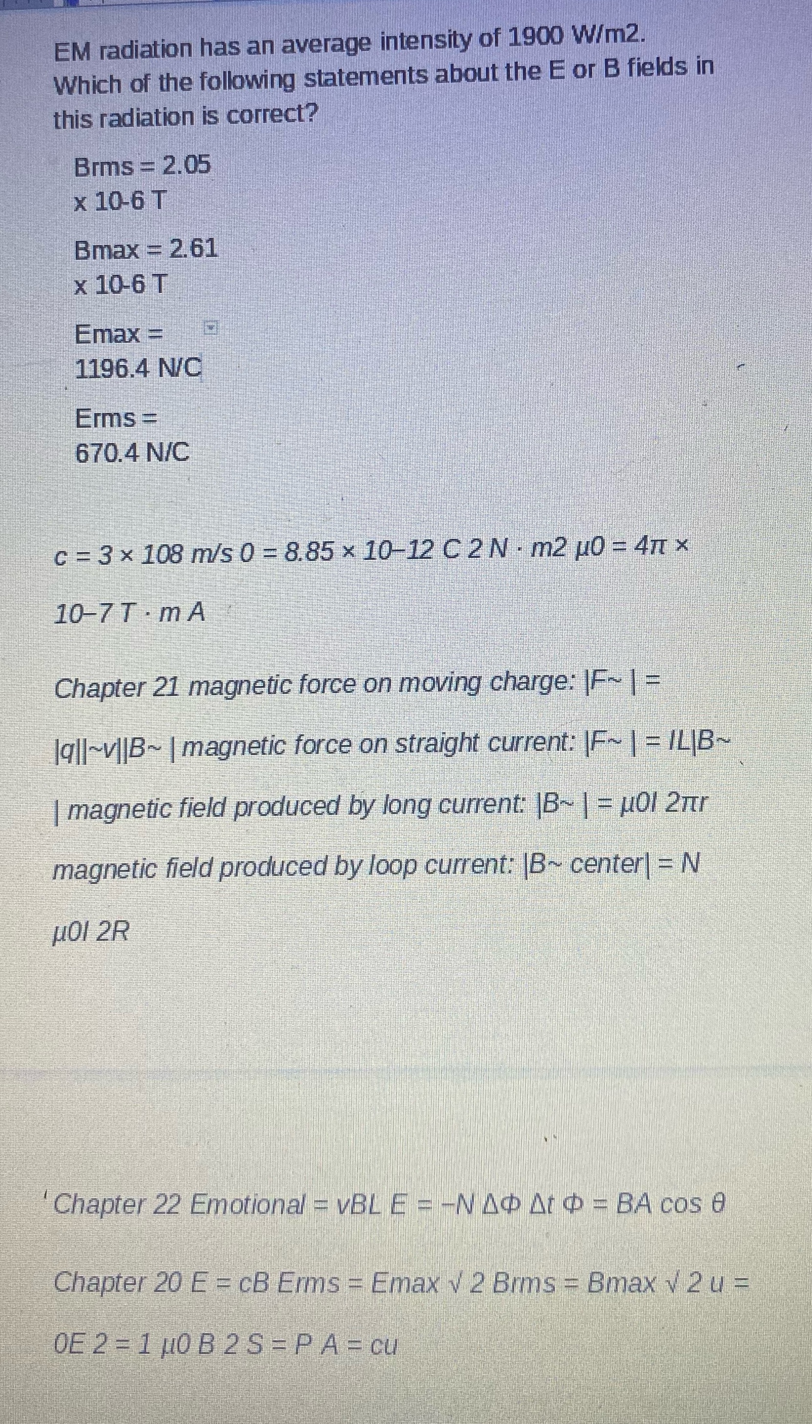 Please help and show work using the equations below the question. Thanks!