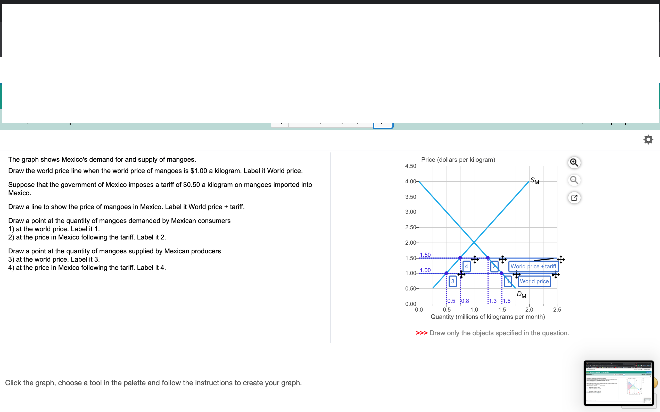 Draw a graph please and explain your answer The graph shows Mexico's