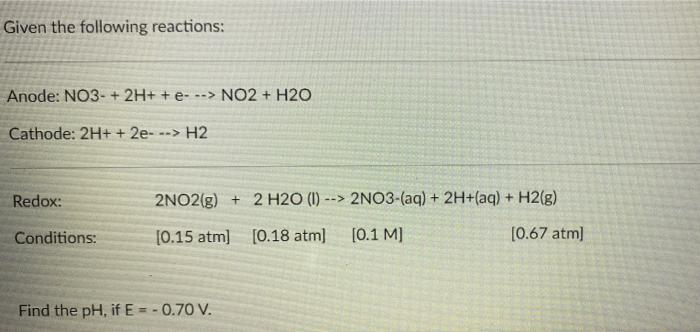 PLEASE HELP ASAP! (use the given chart below) Given the following reactions: