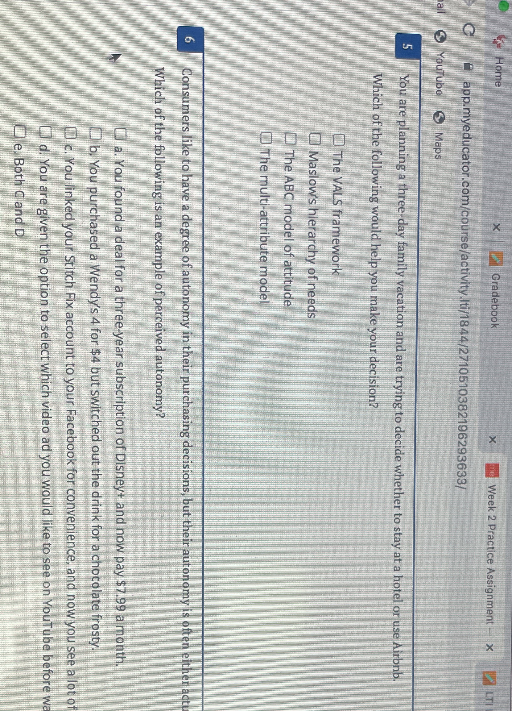 Home Gradebook x me Week 2 Practice Assignment - X LTIL