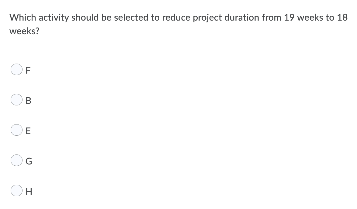 should compress one time unit (week) per move to reduce the project