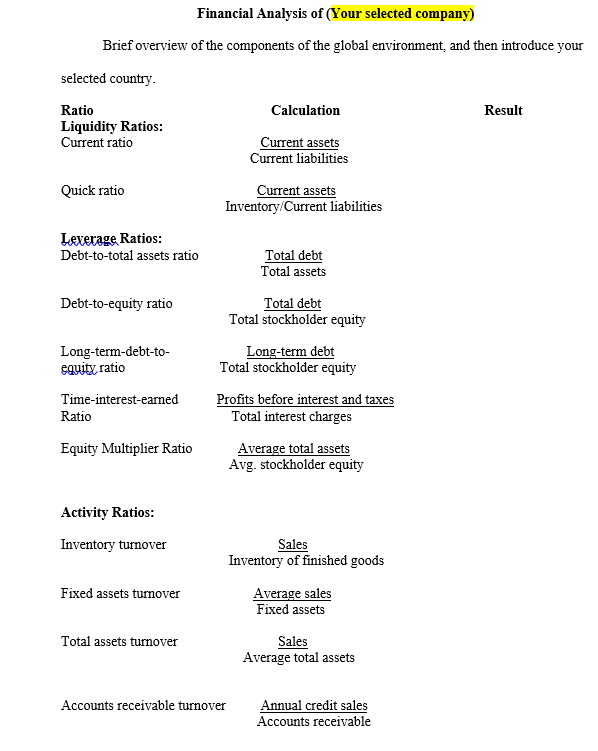 BUS 590 Business Strategy: Case Study1. Do a financial analysis of the