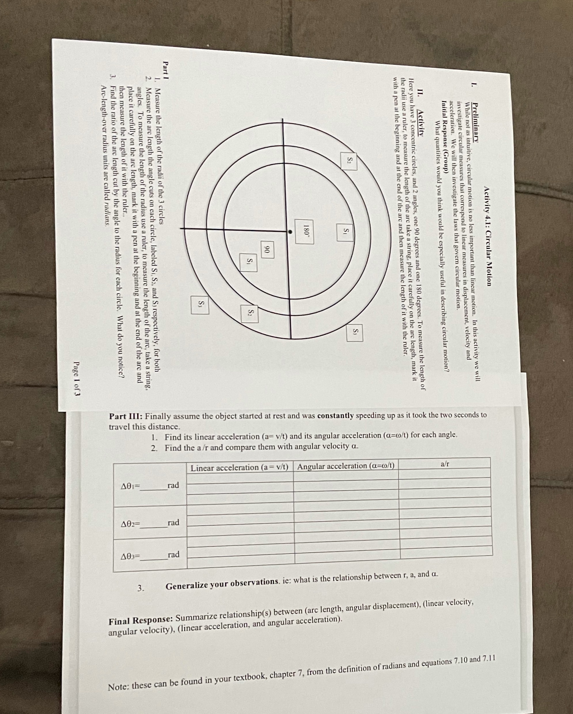 I need help with everything on the chart paper, 1,2,3 and final