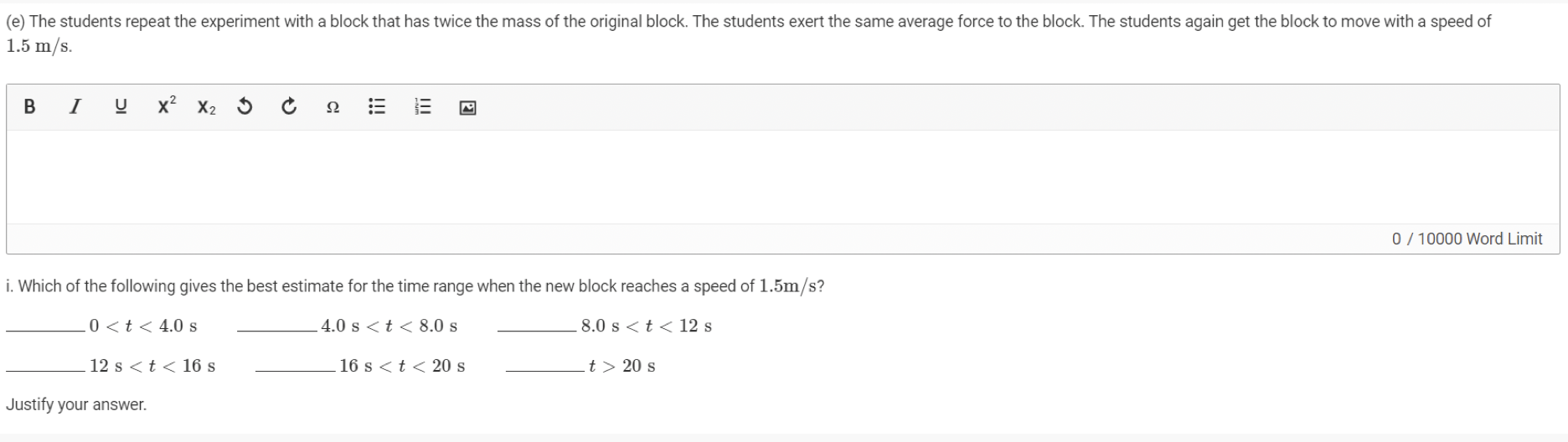 Time (s) D 2.0 4.0 5.0 8.0 10.0 12.0 Students are running