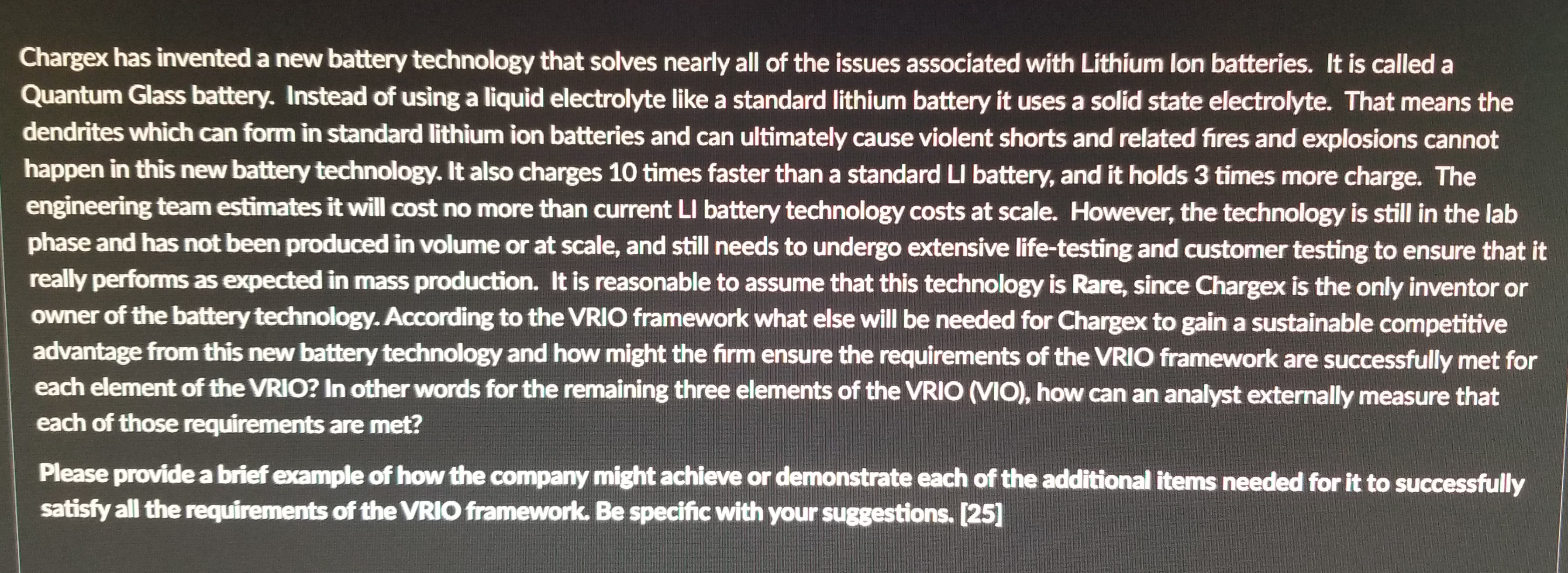  Chargex has invented a new battery technology that solves nearly all