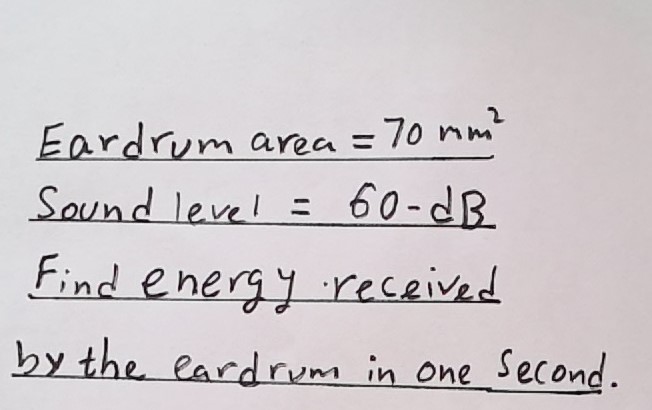 . received by the eardrum in one second.bat = 7.0 m 's
