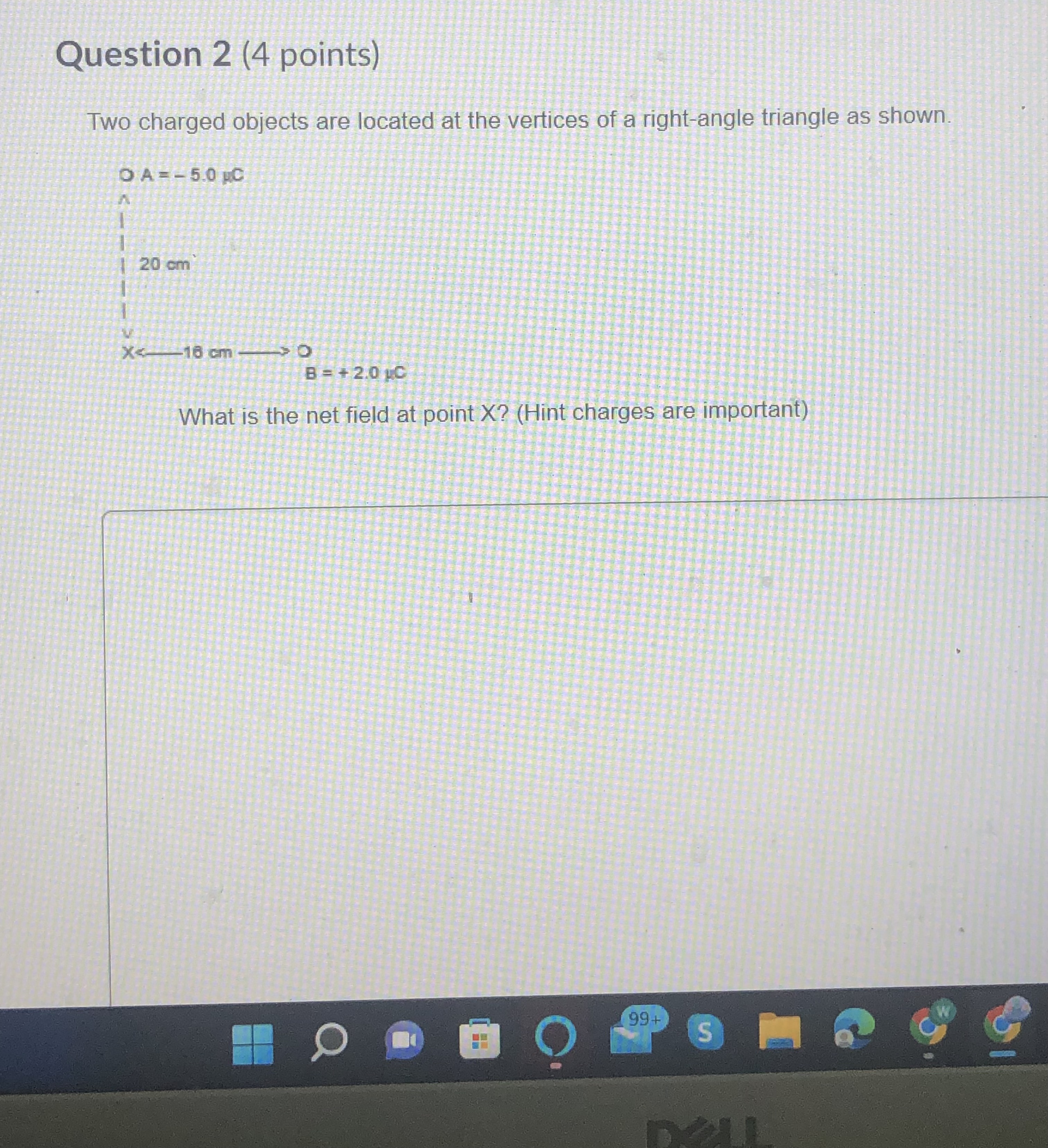 1) Two identically charged objects exert a force of 4.0 N when