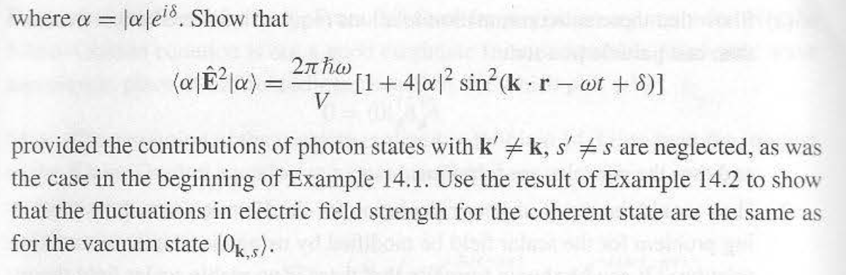 For the coherent state [a) = e-la12/2 all k.s [nk.s) nkS=0 Vnk,s