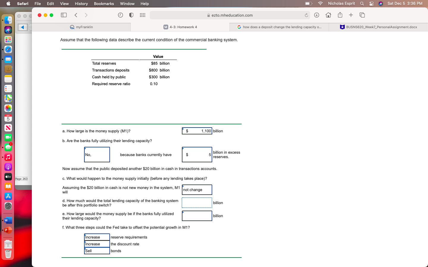 Pleas help with d. & e. I do not understand what they