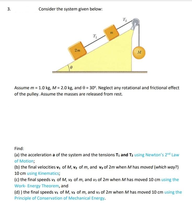 Activity: 3. Consider the system given below: T 2 171 M Assume