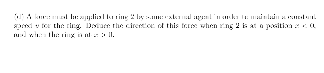 at position x = 0. The ring is centered on the x