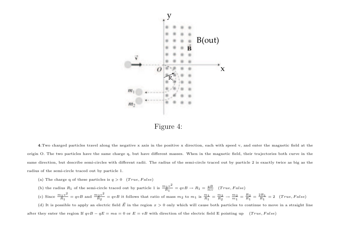 Please answer a-d if true or false B(out) O X R Figure