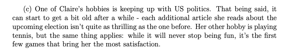 preferences. If precise numbers are not given in the question, you are