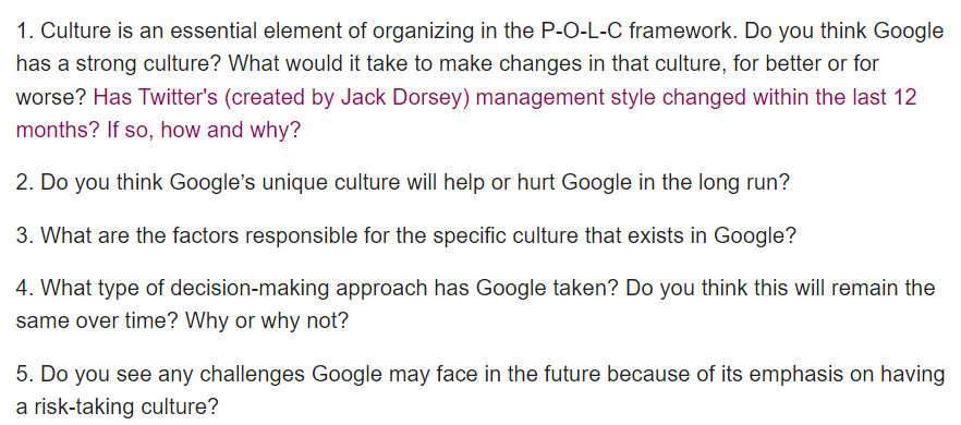 Reference- https://granite.pressbooks.pub/principlesmanagement/chapter/8-2-case-in-point-google-creates-unique-culture/read the article first then answer the questions. Please explain question