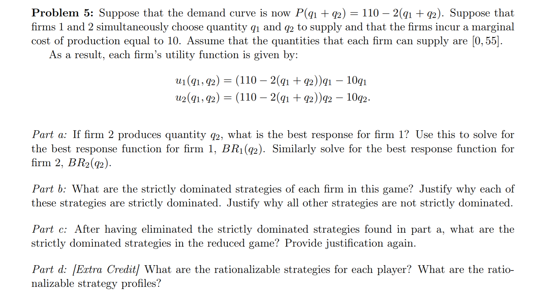  Economics 402 problem set 3 question. .Problem No. 5. Problem 5: