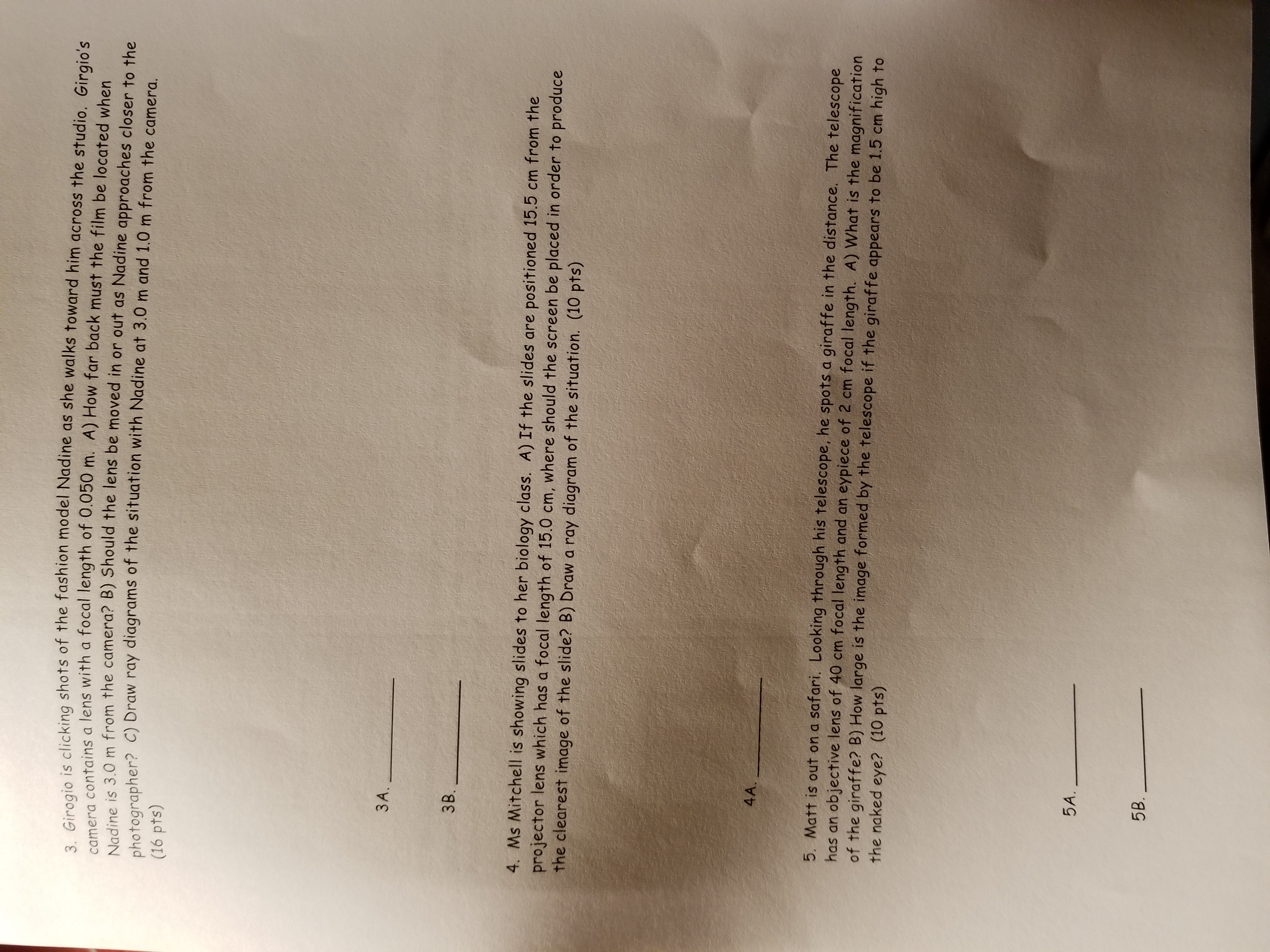 examples given in your Lenses hand out. Show all steps of all