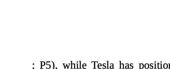  P5). while Tesla has position