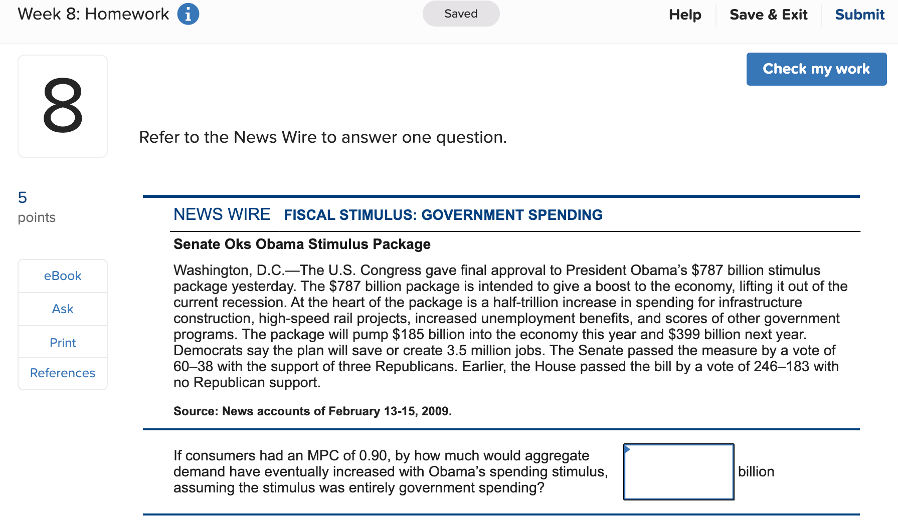 following data, answer four questions about the money supply and the money