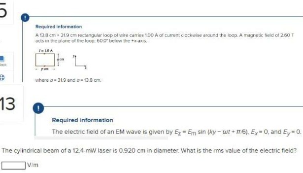  OI Required Information A 13.8 cmi * 31.9 cm rectangular loop