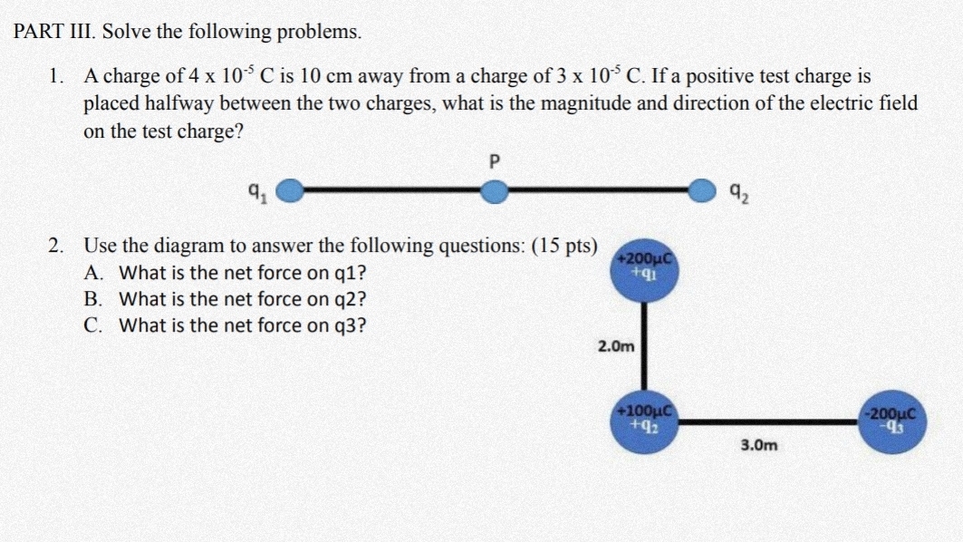 Solve the following problems. Also give the direction (counter clockwise convention). Also